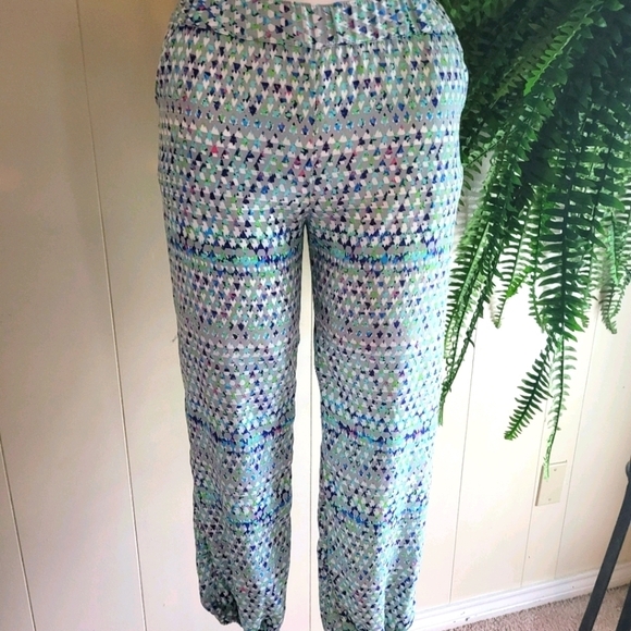 Lightweight Joggers Multicolor Pastel Diamond Print 3D Urban Pants Y2K Sz L - Picture 9 of 13